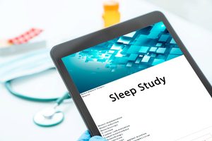 Digital tablet with sleep study information displayed